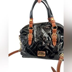 Cavalcanti handbag Black Quilted Leather Red Polka dot Brown Leather